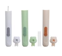 SMASOLO 3 Piezas Herramienta de Costura con Enhebrador y Cortahilos para Bordado Mano Diseño Oso Portátil con Almacenamiento para Labores de Patchwork y Manualidades