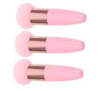 SMASOLO 3 Piezas Hojaldre de cabeza de hongo champiñón utensilio para aplicar algo facial polvo esponja de base para maquillaje liquido aplicador de maquillaje tubo de aluminio rosa