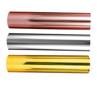SMASOLO 3 rollos Vinilo Adhesivo Metálico Permanente Brillante para Manualidades DIY Decoración de Tazas y Cristales Dorado Plata y Rosa Dorado