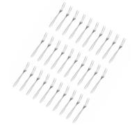 SMASOLO 30 piezas Tenedores de Fruta de Acero Inoxidable Tenedores de Dos Dientes para Postres y Frutas Resistentes y Ligeros para Uso Hogar Restaurante y Fiestas