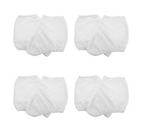 SMASOLO 4 Pares Fundas Protectoras para Patines de Hielo Artísticos, Tamaño Grande para Calzado 37-43, Funda Elástica Blanca sin Brillo, Paquete de 4 Pares, Cubiertas para Botas de Skate