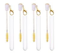 SMASOLO 4 Piezas Aplicador Pestañas Portátil con Diamantes Cepillo Diseño Amarillo para Maquillaje Ojos Viaje y Diario