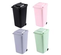 SMASOLO 4 Piezas Botes de Basura de Plástico para Escritorio con Tapa Colores Aleatorios Contenedores para Residuos Domésticos y Almacenamiento Cocina Sala y Oficina Color