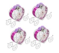 SMASOLO 4 Piezas Cajas de Carroza de Calabaza de Hierro para Dulces de Color Diseño Europeo Romántico para Bodas Shower y Fiestas Decorativas y Duraderas