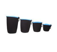 SMASOLO 4 Piezas Funda para Lentes de Cámara de Neopreno de Azul Estuche Protector Portátil Compatible con Objetivos DSLR Espejo