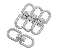 SMASOLO 4 Piezas Gancho Giratorio de Acero Inoxidable Columpio y Hamaca Anillo de Ojo Doble Resistente y Rotación Completa Montaje Seguro para Exterior y Camping