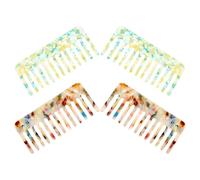 SMASOLO 4 Piezas Peines de Acetato de Dientes Anchos Antielectrostáticos Masaje Suave para Cabelludo Sensible Peines Laterales Franceses Profesionales para Peinados Casa y Salón