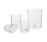 SMASOLO 4 piezas Vasos Medidores de Vidrio de Borosilicato de Alta Resistencia Térmica con Escala Clara para Laboratorio y Uso Doméstico