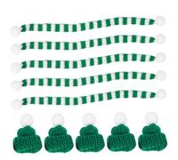 SMASOLO 5 Juegos Set De Bufanda De Sombrero De Lana Mini Adornos Navideños Para Botellas De Vino Navidad Bufandas Adorable Decoración Navideña Sombreros De Botella Hilo
