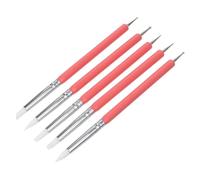 SMASOLO 5 piezas Pinceles de Silicona para Uñas Bolígrafos de Doble Punta para Dotting y Dibujo de Gel UV Herramienta Profesional para Arte Acrílico y Diseño de Uñas Casa o Salón