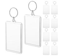 SMASOLO 50 piezas Llaveros Transparentes para Fotos Marcos de Plástico con Diseño Hueco para Personalizar Colgantes para Llaves DIY Regalos Versátiles para Familiares y Amigos