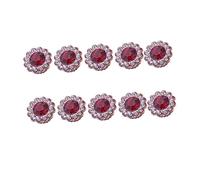 SMASOLO 50piezas Embellecedores De Flores Abs Rojo Para Manualidades y Decoración De Diademas Accesorios Diy Adhesivo Para Bricolaje