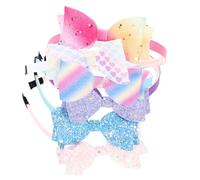 SMASOLO 6 piezas Diademas con Lazo de Lentejuelas Brillantes para Colores Surtidos Diademas con Moño Doble Accesorio Ligero y Cómodo para Fiestas y Disfraces