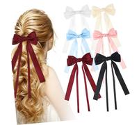 SMASOLO 6 piezas Lazos para Pelo con Clips Decorativos para Mujeres y Niñas Accesorios de Cinta Delicados y Livianos Clips para Sujetar y Estilizar el Cabello