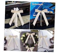 SMASOLO 60 Piezas Unidades Moños Decorativos para Coche Boda Reutilizables de Poliéster para Decoración de Puertas y Espejos Retrovisores Bodas y Fiestas