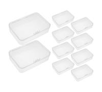 SMASOLO 8 Cajas de Almacenamiento Rectangular Transparentes de Plástico Grueso con Tapa Mini Contenedores para Piezas Pequeñas Joyería y Manualidades 125X85X35 MM Organizador Compacto