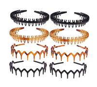 SMASOLO 8 piezas Diademas Antideslizantes con Dientes de Plástico de Accesorio para Peinados Femeninos Diseño Sencillo y Retro para Uso Diario y Eventos