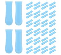 SMASOLO 80 Piezas Puntas de Silicona para Cucharas de Oído 11.5X3.8Mm Azul, 80 Unidades Reutilizables, Cubiertas Protectoras Suaves para Eliminación Segura de Cera, Accesorios de Higiene