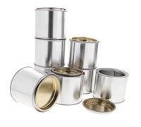 SMASOLO 8piezas Latas De Pintura De Hierro Contenedores Metálicos Redondos Almacenamiento Portátil Para Pintura y Tinta Uso Hogar y Taller