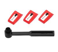 SMASOLO Agujas para Tocadiscos Vinilo con Tecnología No Magnética Aguja Fonógrafo de Aluminio Sólido y Kit de Limpieza con Cepillo para Mantenimiento de Giradiscos