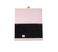 SMASOLO Caja Organizadora de Tarjeta Sim de Aluminio Dorado con Aguja Soporte para Almacenamiento de Números de Teléfono y Duradera para Hogar y Tienda