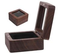 SMASOLO Caja para Monedas de Desafío con Ventana Visible, Tapa Abatible Negra, Interior con Esponja Protectora, Tamaño 6,8 Cm, Vitrina Compacta para Colección y Exhibición Segura
