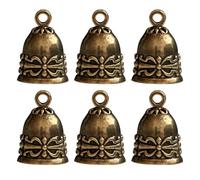 SMASOLO Campanas Colgantes de Latón Vintage 6 Piezas Mini Campanillas Artesanales para Manualidades Decoración Navideña y Collares para Mascotas Adornos Rústicos Sonido Claro para
