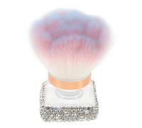 SMASOLO Cepillo para Polvo de Uñas Rosa Cerdas Sintéticas Suaves Diseño Forma de Flor Cabezal Redondo Transparente Herramienta Limpiadora para Manicura y Pedicura Uso Diario y