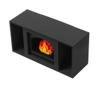 SMASOLO Chimenea Miniatura para Casa de Muñecas Decoración DIY Accesorio de Pueblo Navideño Modelo Vintage Negro para Bandejas Mueble para Micro Paisaje