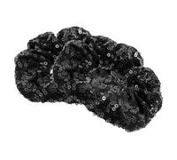 SMASOLO Coleteros Lentejuelas Brillantes 2 Piezas Tamaño Grande Banda Elástica Para Cabello Festiva Niñas Uso Diario y Fiestas Color Negro