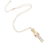 SMASOLO Collar Colgante de Cascanueces Joyería Navideña Festiva Colgante Creativo de Cascanueces de Aleación de Esmalte Dibujos Animados para Navidad