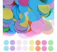 SMASOLO Confeti de Papel de Seda Redondo de 25 CM Paquete de 15 Bolsas de 10 G 150 G Total Confeti de Colores para Decoración de Fiestas Bodas y Cumpleaños Círculos para Mesas y