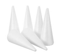 SMASOLO Conos de Espuma Blanca para Manualidades Poliestireno 25 CM 6 Piezas Formas de Bricolaje para Decoración Navideña Árboles de Navidad Artesanía y Arreglos Festivos