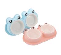 SMASOLO Cuencos Dobles para Gatos Diseño Anti Hormigas, Base Antideslizante, Plástico Soporte, Comedero Elevado para Alimentación Diaria en Interiores y Exteriores