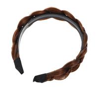 SMASOLO Diadema con trenza de espina de pescado diadema para mujer de trenza accesorios para el cabello de lavado de cara adorno Alambre de alta temperatura Marrón claro