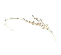 SMASOLO Diadema De Aleación Gemas Artificiales y Tocado De Rama De Sauce Dorada Para Mujer, Diseño Elegante, Adecuado Para Fiestas y Ocasiones Obsequios, Accesorio Para Cabello