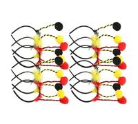 SMASOLO Diadema de Antena de Abeja Pompones Suaves de Felpa Pack de 12 Piezas 4 Amarillas 4 Rojas 4 Negras Accesorio para Disfraz y Fiesta Bandas Coloridas para Cabello de Niñas y