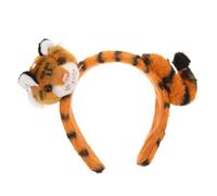 SMASOLO Diadema de Tigre de Peluche Marrón Suave para Disfraz Infantil y Adulto Accesorio Cómodo para Fiestas Halloween Cuidado Facial y Sesiones de Fotos