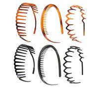 SMASOLO Diademas Elásticas Dientes Para Cabello Ondulado 6 Piezas Unisex Antideslizantes Uso Diario y Fiestas