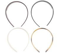 SMASOLO Diademas Vintage de 2 CM de Ancho 4 Piezas Flexibles Dientes Antideslizantes Colores Burdeos Negro Beige y Carey Diademas Finas y Resistentes para Mujer y Niña Uso Diario