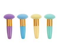 SMASOLO Esponjas de Maquillaje de Látex Asa 4 Piezas Multicolor (verde, Morado, Amarillo, Azul) para Polvos Sueltos y Cosméticos, Accesorio Práctico para Maquillaje Facial, Hipoalergénico