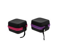 SMASOLO Estuche Organizador Bolsas de Cosméticos para Botellas de Aceites Esenciales para Color Aleatorio 7-8 Compartimentos 5ml Resistente al Impacto Cremallera Morada y Rosa para Viajes