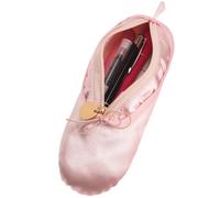 SMASOLO Estuche Organizador para Bolígrafos Niña Forma de Zapatilla de Ballet Pequeño Neceser de Viaje Rosa de Tejido Bolsa Multiusos para Lápices y Accesorios de Danza Portátil