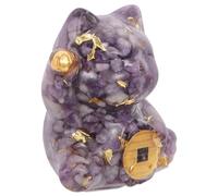 SMASOLO Figurita de Gato Suerte Cristal Natural Decoración de Escritorio para Oficina y Hogar Estatua Pequeña de Arte Cristal Tallado Regalo para Amantes de Gatos Decoración de Mesa