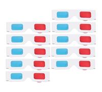 SMASOLO Gafas 3D de Papel Rojo y Azul Pack de 10 Unidades Ligeras y Portátiles para Ver Películas en 3D en Casa Uso en DVD y Videojuegos