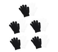 SMASOLO Guantes De Baño Exfoliantes Para Limpieza Piel 10 Piezas Tamaño Estándar Diseño De Cinco Dedos Para Uso Ducha y Baño Manos y Cuerpo Colores Negro y Blanco
