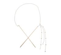 SMASOLO Horquilla Cabello Doble Cadena Borlas Vintage, 1 Unidad, Tamaño Único, Material Abs y Aleación De Zinc, Para Mujeres y Niñas, Uso Diario y Peinados Elegantes