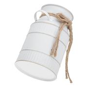 SMASOLO Jarrón Vintage de Hierro con Asa para Plantas y Flores Secas Florero Rústico Europeo para Decoración Interior Jarra Lechera Blanca para Hogar y Balcón