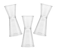 SMASOLO Juego de 3 Vasos Medidores Dobles de Plástico Transparente Taza Medidora de Cóctel de 3 Oz Resistente y Ligera para Coctelería Casera y Uso en Bar Reutilizable