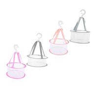 SMASOLO Juego de 4 Cestas de Secado Colgantes para Esponjas de Maquillaje y Brochas Red de Malla Ventilada Tamaño 20 CM Colores Gris Rosa Rosa Palo y Verde Matcha Adecuado para